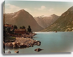 Постер Норвегия. Согн, фьорд, живописный вид