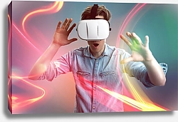 Постер Человек в очках виртуальной реальности