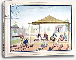 Постер Школа: Китайская 19в. Workmen Applying the Glazes, c.1825