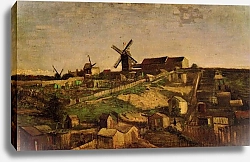 Постер Ван Гог Винсент (Vincent Van Gogh) вид на Монмартр с мельницами