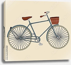 Постер Старомодный итальянский велосипед с корзинкой