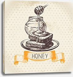 Постер Иллюстрация с баночкой мёда