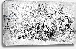 Постер Рубенс Петер (Pieter Paul Rubens) The Battle between the Greeks and the Amazons, c.1602-04