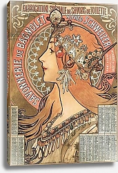 Постер Муха Альфонс Calendar page of the year 1898 decoree of an advertising illustration by Alphonse Mucha for the soap company Savonnerie de Bagnolet Alfred Schweizer - Advertising illustration by Alphons Mucha for the soap company Savonn