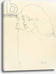 Постер Климт Густав (Gustav Klimt) Half-length Portrait of a Girl in three-quarter profile, 1913