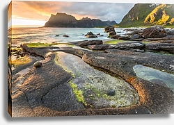 Постер Каменистый пляж, Норвегия
