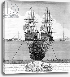Постер Школа: Английская 18в. The Attempt made to Salvage the HMS Royal George, c.1783