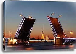 Постер Разведенный мост в Санкт-Петербурге