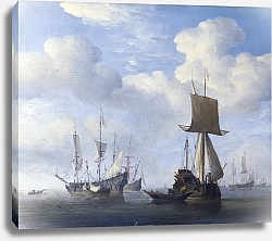 Постер Вельде Вильям Английский и голландский корабль на приколе