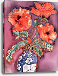 Постер Делеворис Лиллиан Poppies in Chinese Vase