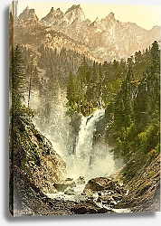 Постер Швейцария. Водопад в горах
