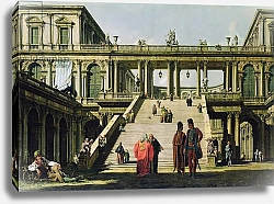 Постер Беллотто Бернардо Ideal Landscape with Palace Steps, 1762