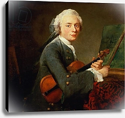 Постер Шарден Жан-Батист Young Man with a Violin, or Portrait of Charles Theodose Godefroy c.1738