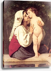 Постер Бугеро Вильям (Adolphe-William Bouguereau) Поцелуй