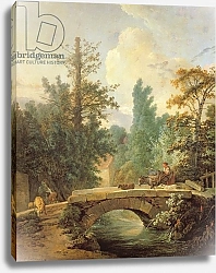 Постер Хью Жан-Батист Peasant and her Donkey Crossing a Bridge, 1775