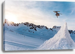 Постер Лыжник в прыжке с переворотом