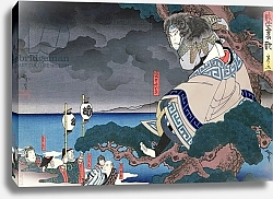Постер Неизвестен The actor Nakamura Utaemon IV as Higuchi no Jiro by Utagawa Hirosada, pupil of Kunimasu, 1851,