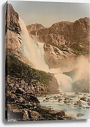 Постер Норвегия. Одда, водопад Skjeggedalsfos