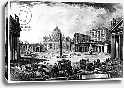 Постер Пиранези Джованни View of St Peter's Basilica and Piazza, from the 'Views of Rome' series, c.1760