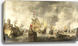 Постер Беерстратен Ян Battle of the combined Venetian and Dutch fleets against the Turks in the Bay of Foja