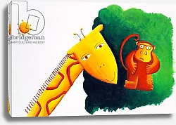 Постер Николс Жюли (совр) Giraffe and Monkey, 2002