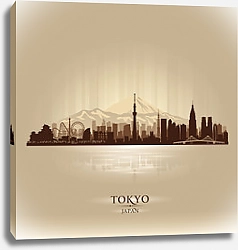 Постер Токио, Япония. Силуэт города