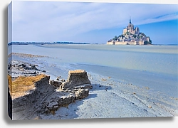 Постер Мон-Сен-Мишель и бухта в отлив