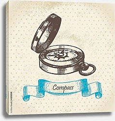 Постер Иллюстрация с компасом