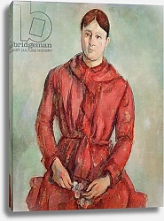 Постер Сезанн Поль (Paul Cezanne) Portrait of Madame Cezanne in a Red Dress, c.1890