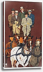 Постер Пенфилд Эдвард Five men riding in a carriage drawn by four horses