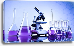 Постер Химическая наука и лабораторная посуда