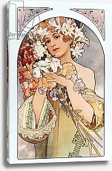 Постер Муха Альфонс Poster by Alphonse Mucha entitled “The flower””, series of lithographs on flowers, 1897 - Poster by Alphonse Mucha: “The flower” from flowers serie, 1897 Dim 44x66 cm Private collection
