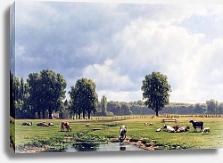 Постер Маатен Якоб Голландский пейзаж со скотом
