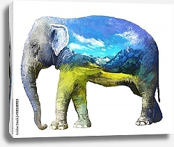 Постер Слон и равнина