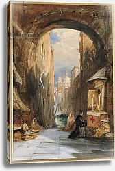 Постер Холланд Джеймс Venice: an Edicola beneath an Archway, with Santa Maria della Salute in the Distance, 1853