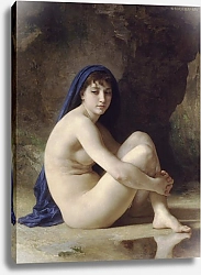 Постер Бугеро Вильям (Adolphe-William Bouguereau) Сидящая купальщица