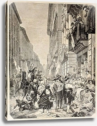 Постер Carnival festivities in Rome. Original, from drawing of Godefroy and Durand, published on L'Illustra