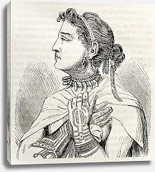 Постер Marquesas islands Queen. Created by Krusenstern, published on Magasin Pittoresque, Paris, 1843