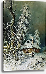 Постер Клевер Юлий Зимний пейзаж с избушкой. 1899
