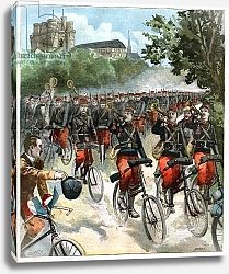 Постер Cyclistes militaires. Military bike riders.