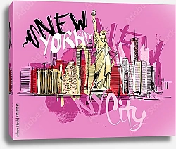 Постер Розовый Нью-Йорк