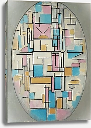 Постер Мондриан Пит Composition in Oval with Color Planes 1