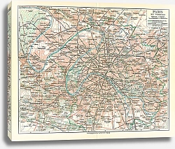 Постер Карта Парижа с пригородами