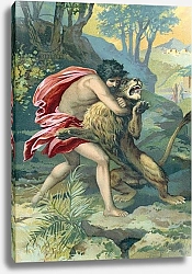 Постер Школа: Немецкая школа (19 в.) Samson and the lion