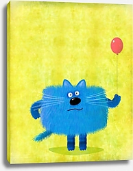 Постер Сикорский Андрей (совр) Квадратный кот с воздушным шариком