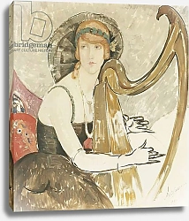Постер Вегенер Герда A Lady Playing a Harp, 1921