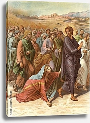 Постер Женщина коснулась одежды Иисуса