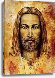 Постер Карандашный рисунок Иисуса на старинной бумаге
