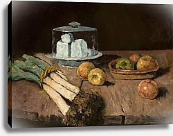 Постер Шух Карл Still life with leeks, apples and cheese