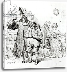 Постер Гранвиль Argan and Monsieur Purgon, from 'Le Malade Imaginaire' by Moliere